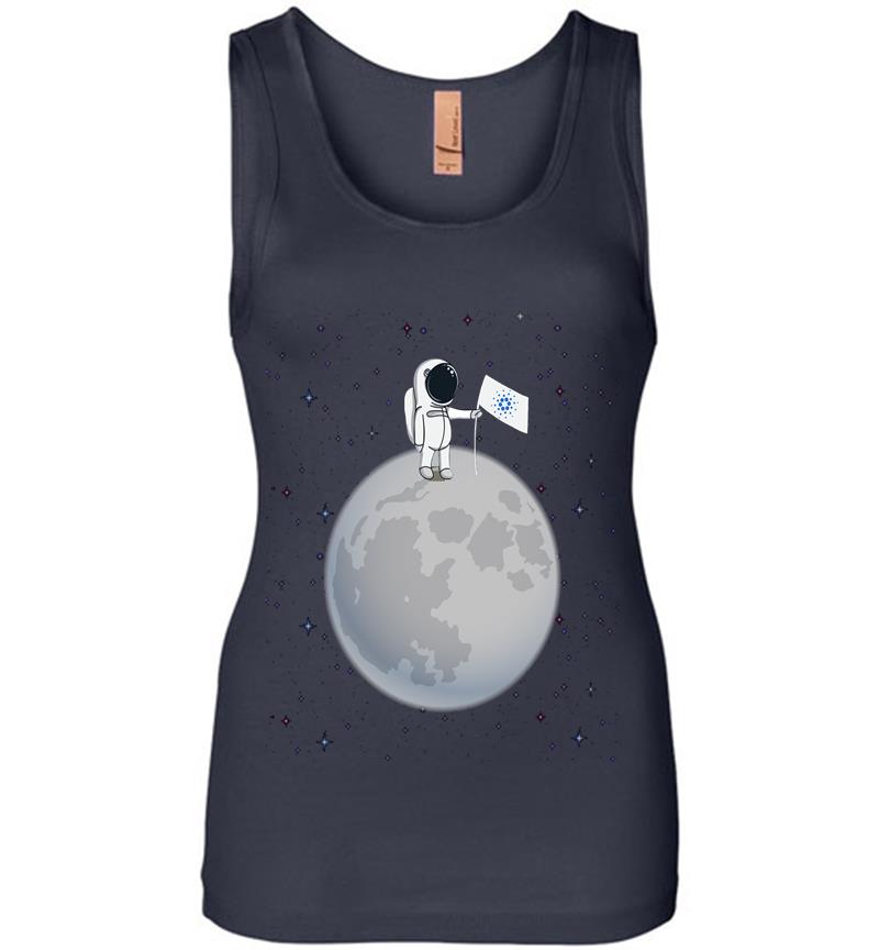 Inktee Store - Official Logo To The Moon Cardano For Hodl Womens Jersey Tank Top Image