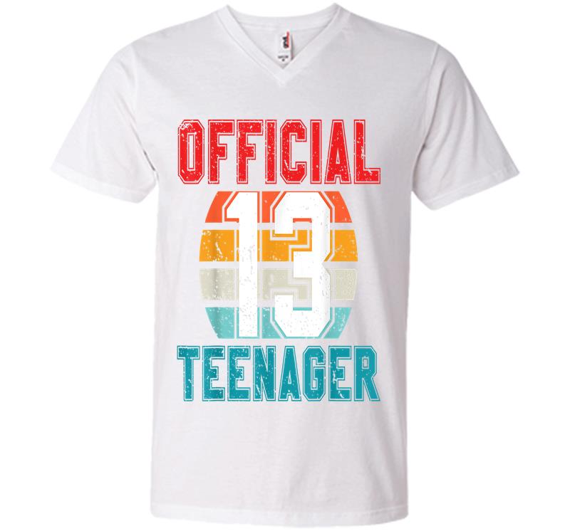 Inktee Store - Official Nager 13 Years Old 13Th Birthday Boys Girl V-Neck T-Shirt Image