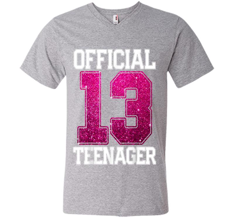 Inktee Store - Official Nager 13Th Birthday 2007 13 Years Girls V-Neck T-Shirt Image