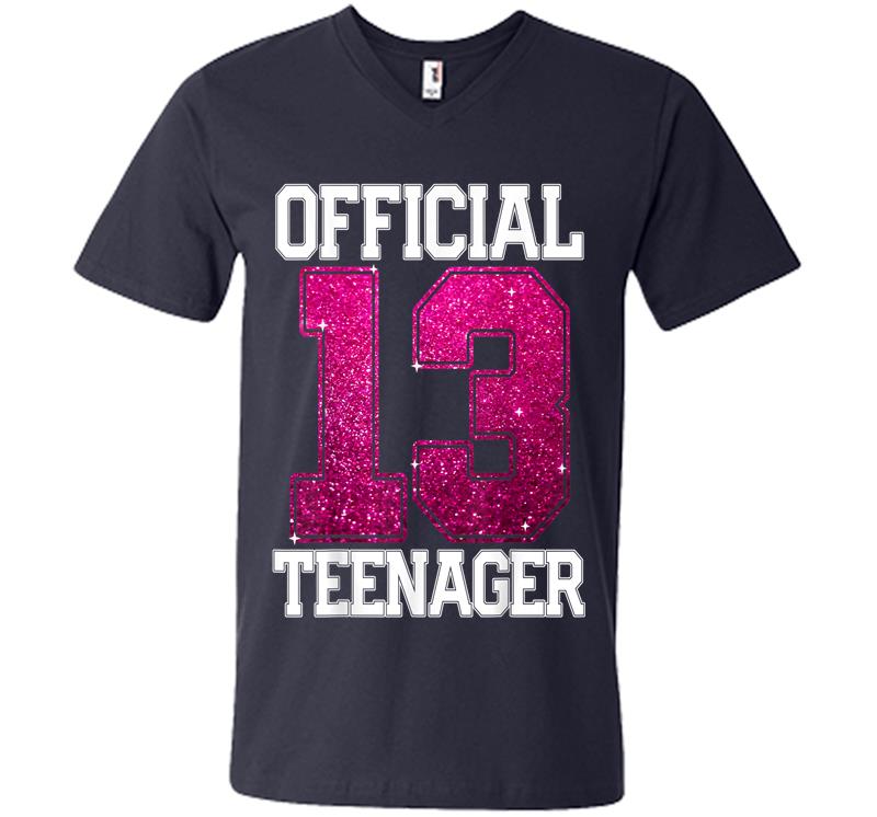 Inktee Store - Official Nager 13Th Birthday 2007 13 Years Girls V-Neck T-Shirt Image