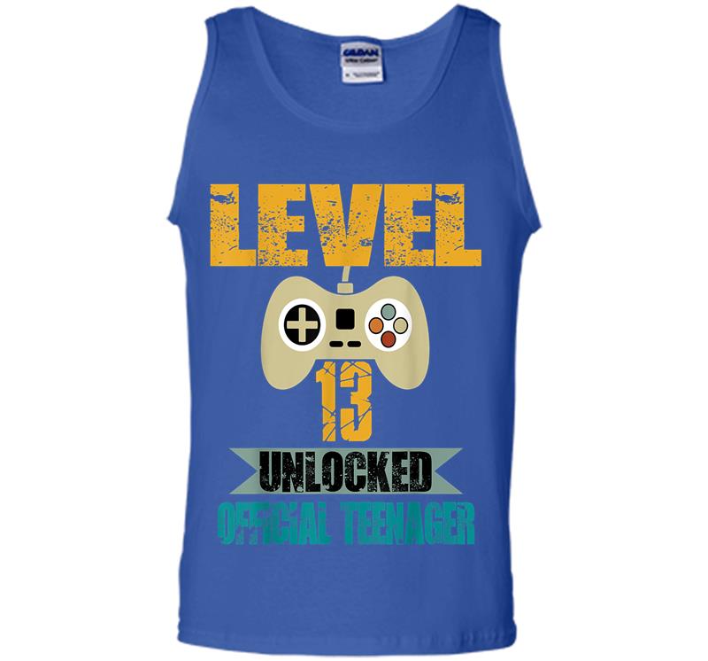 Inktee Store - Official Nager 13Th Birthday Level 13 Unlocked Mens Tank Top Image