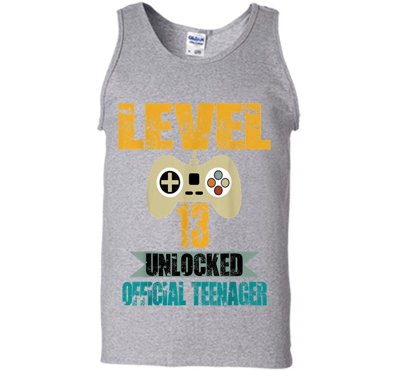 Inktee Store - Official Nager 13Th Birthday Level 13 Unlocked Mens Tank Top Image
