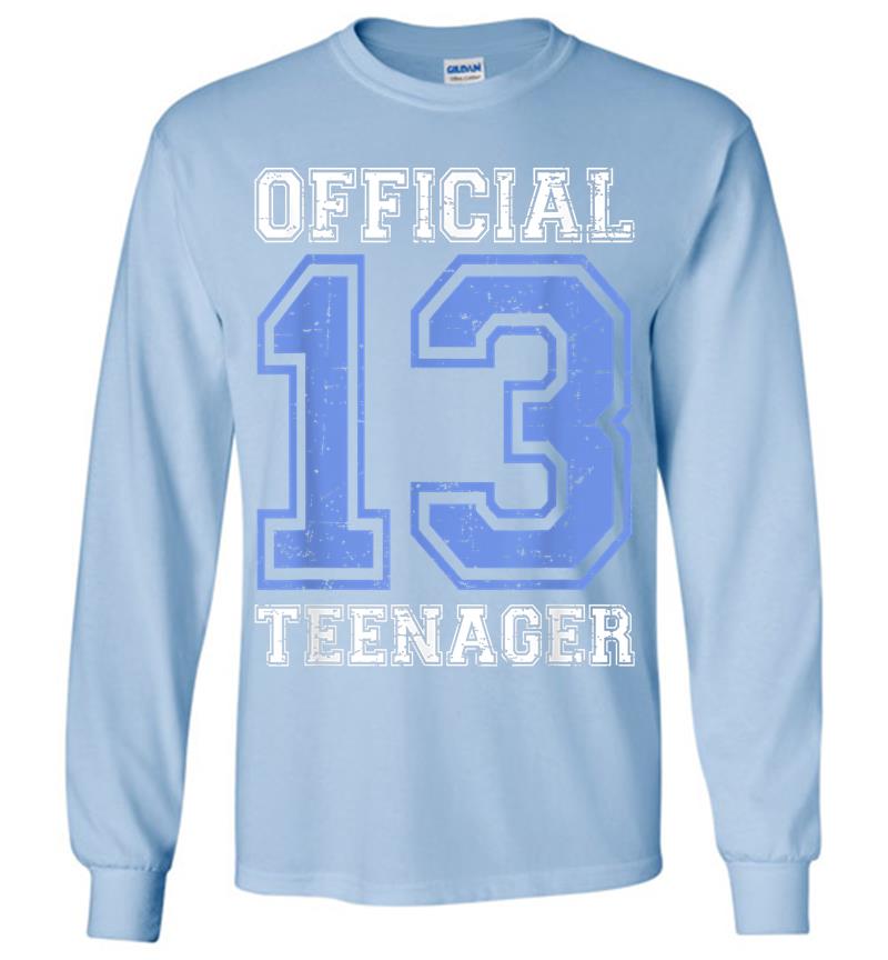 Inktee Store - Official Nager - Blue 13Th Birthday Boy Long Sleeve T-Shirt Image