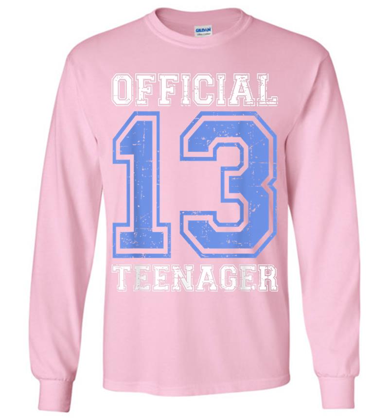 Inktee Store - Official Nager - Blue 13Th Birthday Boy Long Sleeve T-Shirt Image