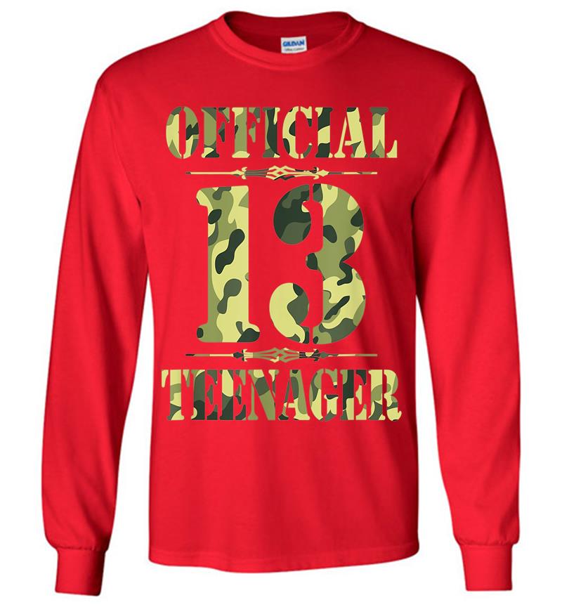 Inktee Store - Official Nager N 13Th Birthday Thirn Camo Hunting Long Sleeve T-Shirt Image