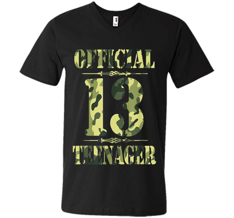 Official Nager N 13th Birthday Thirn Camo Hunting V-neck T-shirt