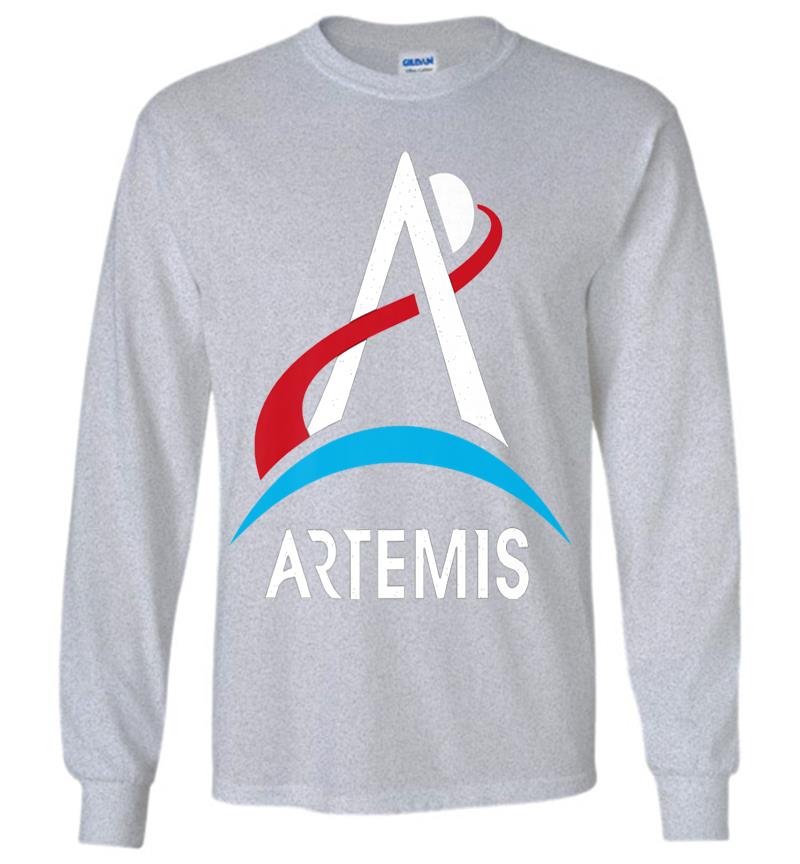 Inktee Store - Official Nasa Artemis Program White Logo Premium Long Sleeve T-Shirt Image