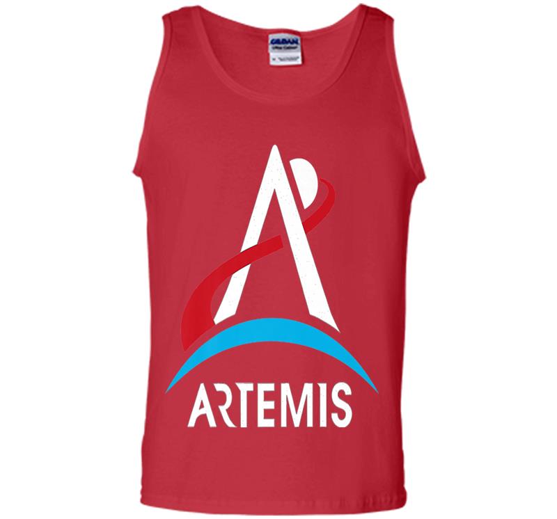 Inktee Store - Official Nasa Artemis Program White Logo Premium Mens Tank Top Image