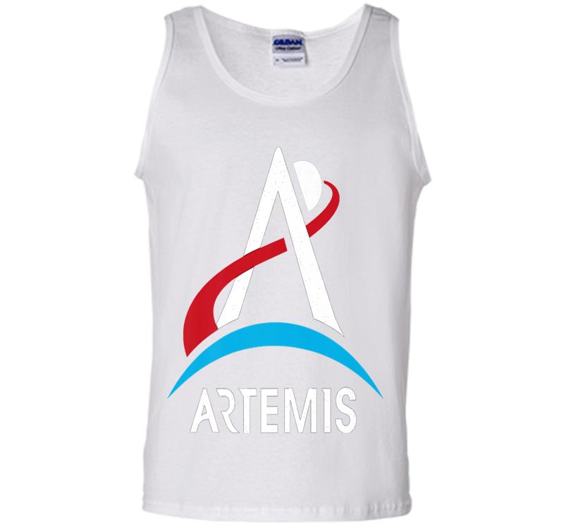 Inktee Store - Official Nasa Artemis Program White Logo Premium Mens Tank Top Image
