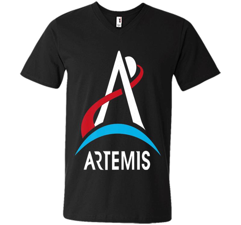 Official Nasa Artemis Program White Logo Premium V-Neck T-Shirt