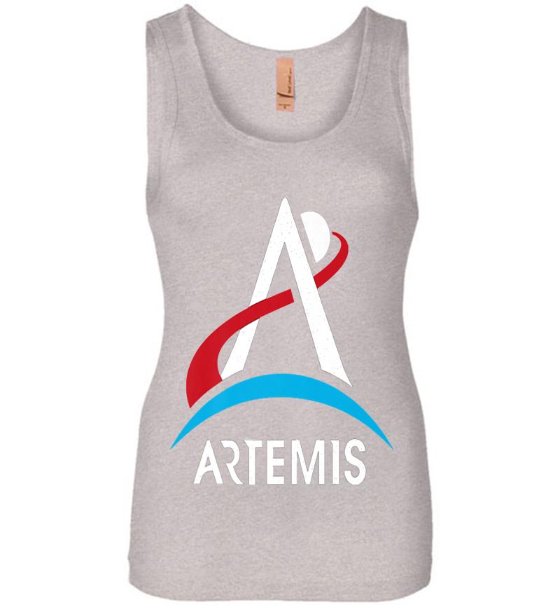 Inktee Store - Official Nasa Artemis Program White Logo Premium Womens Jersey Tank Top Image