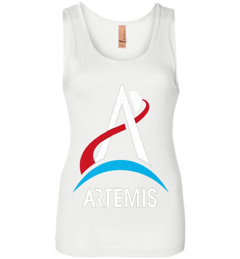 Inktee Store - Official Nasa Artemis Program White Logo Premium Womens Jersey Tank Top Image