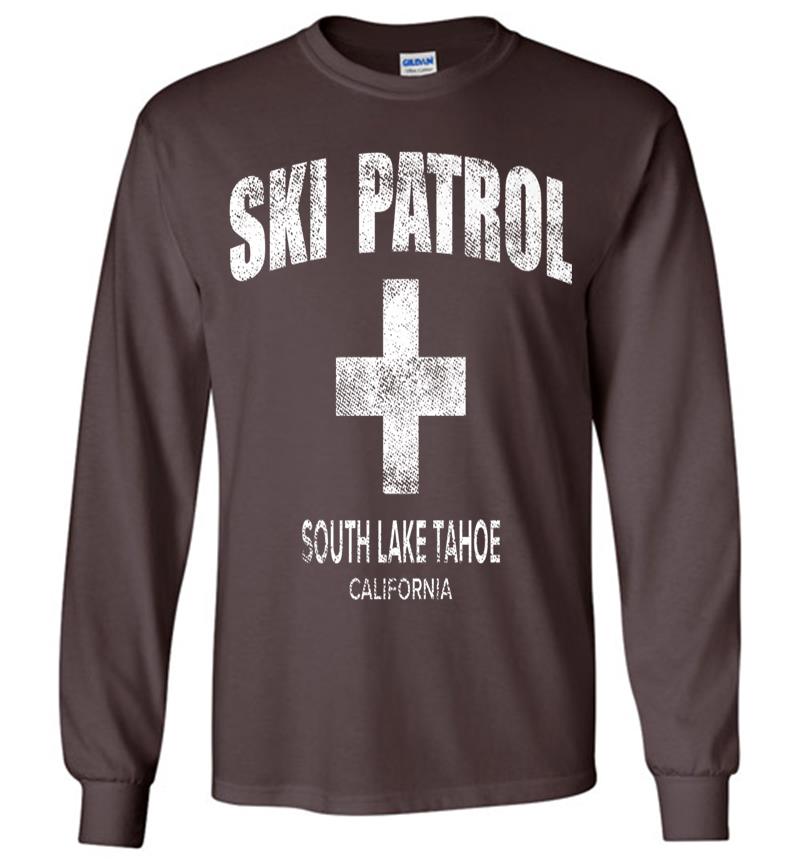 Inktee Store - Official South Lake Tahoe California Vintage Style Ski Patro Premium Long Sleeve T-Shirt Image