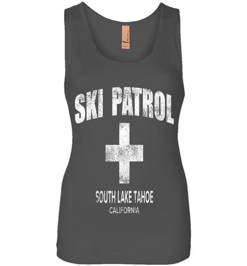 Inktee Store - Official South Lake Tahoe California Vintage Style Ski Patro Premium Womens Jersey Tank Top Image