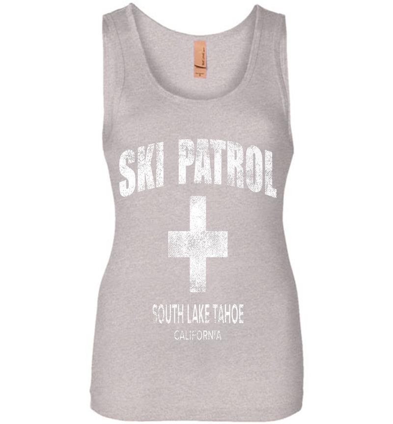 Inktee Store - Official South Lake Tahoe California Vintage Style Ski Patro Premium Womens Jersey Tank Top Image