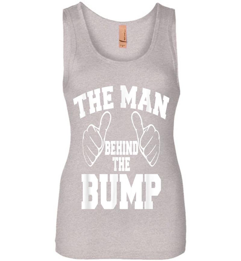 Inktee Store - Official The Man Behind The Bump Womens Jersey Tank Top Image