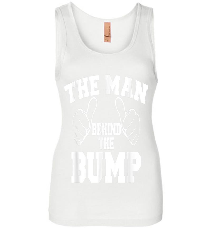 Inktee Store - Official The Man Behind The Bump Womens Jersey Tank Top Image