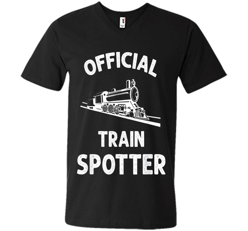 Official Train Spotter Trainspotting Railway Buff V-Neck T-Shirt