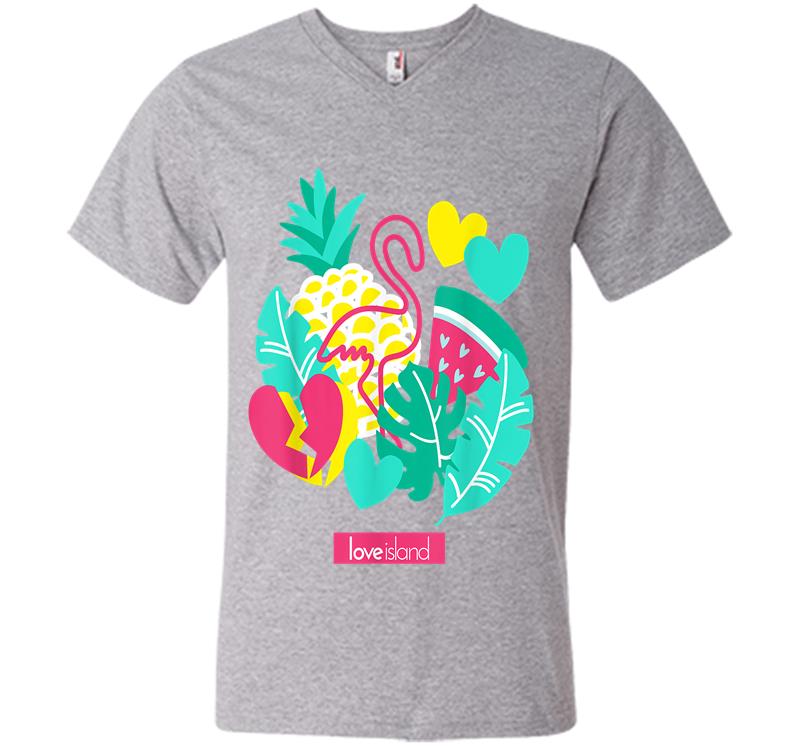 Inktee Store - Official Tropical Love Island V-Neck T-Shirt Image