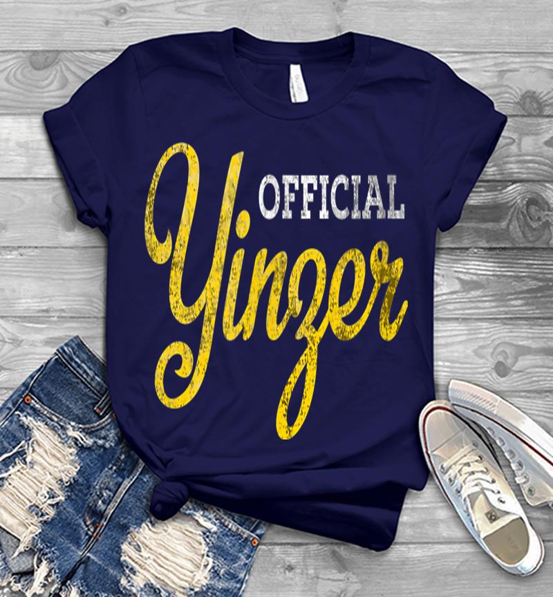 Inktee Store - Official Yinzer Pittsburgh Burgh Gold White Retro Distressed Mens T-Shirt Image