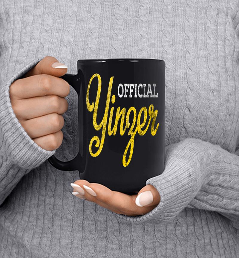 Official Yinzer Pittsburgh Burgh Gold White Retro Distressed Mug