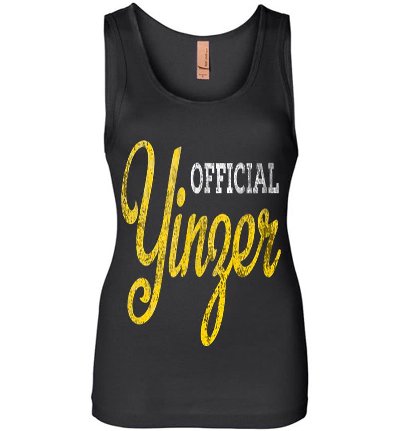 Official Yinzer Pittsburgh Burgh Gold White Retro Distressed Womens Jersey Tank Top