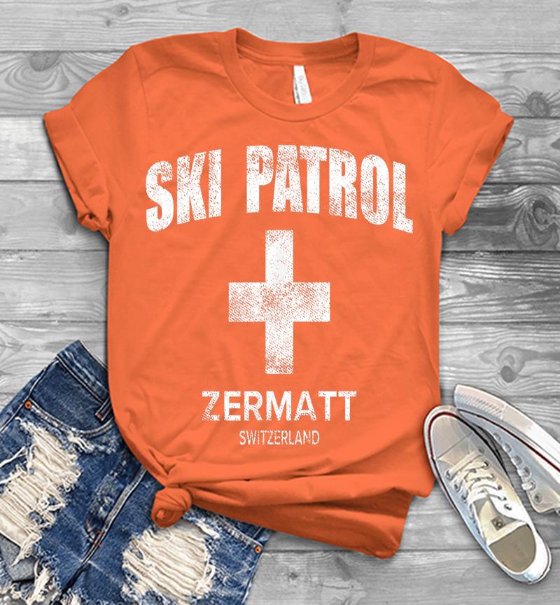 Inktee Store - Official Zermatt Switzerland Vintage Style Ski Patrol Mens T-Shirt Image
