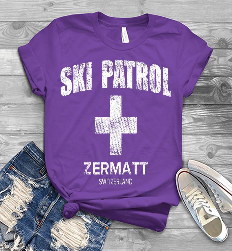 Inktee Store - Official Zermatt Switzerland Vintage Style Ski Patrol Mens T-Shirt Image
