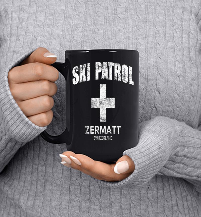 Official Zermatt Switzerland Vintage Style Ski Patrol Mug