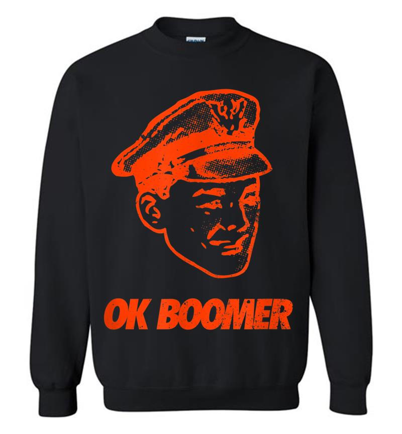 Ok Boomer, Orange Grunge Police Funny Retro Vintage Sweatshirt