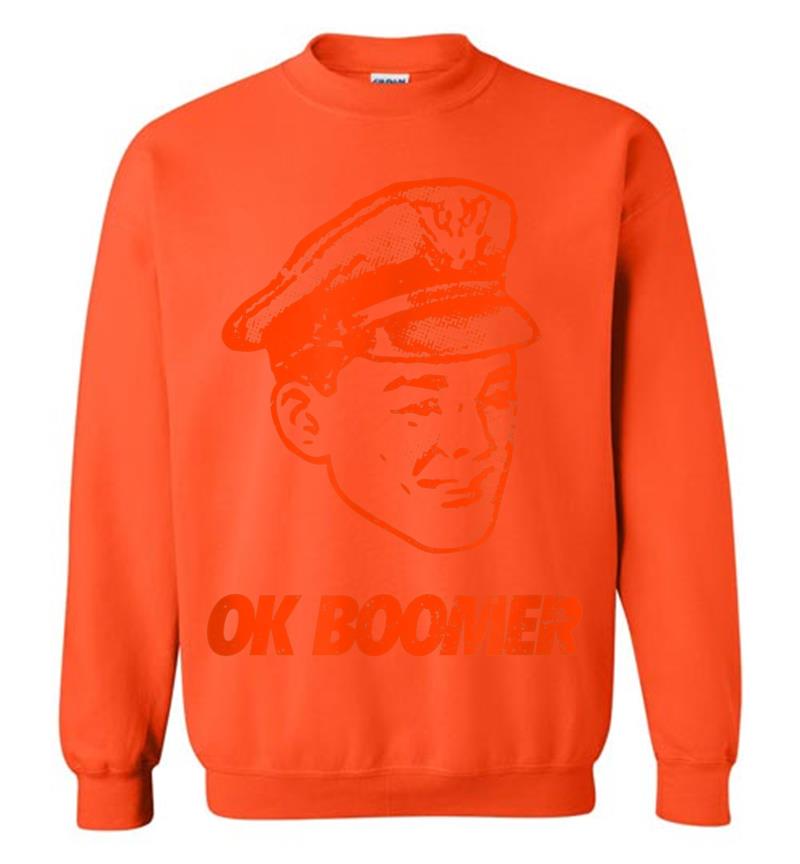Inktee Store - Ok Boomer, Orange Grunge Police Funny Retro Vintage Sweatshirt Image
