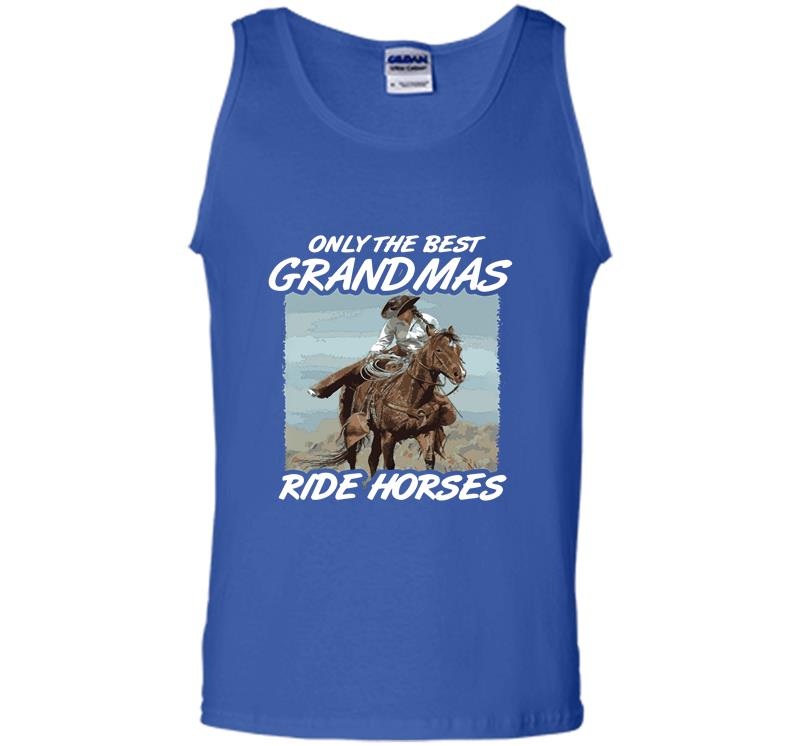 Inktee Store - Only The Best Grandmas Ride Horses Mens Tank Top Image