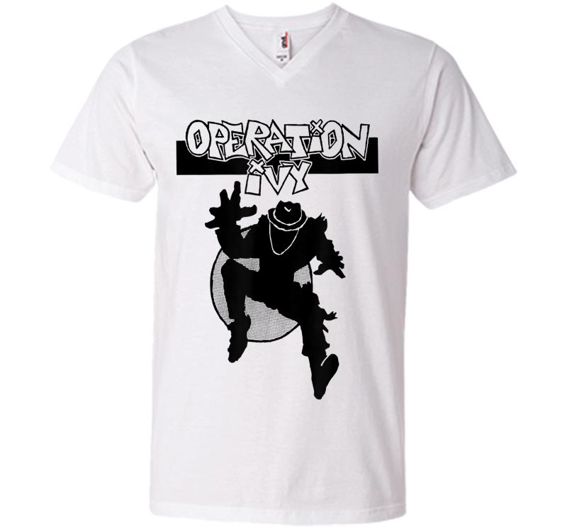 Inktee Store - Operation Ivy Ska Man Logo - Official Merch V-Neck T-Shirt Image
