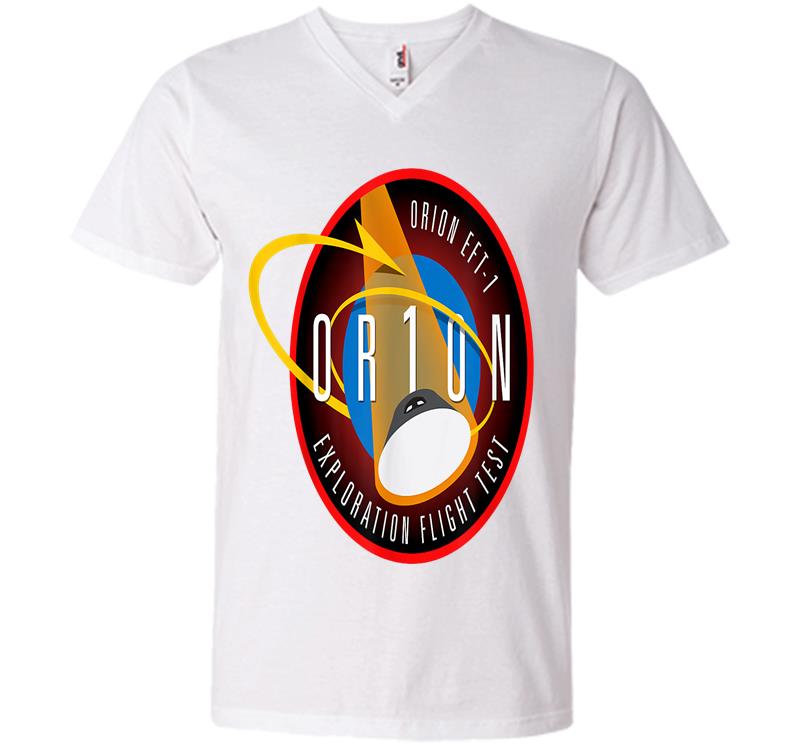 Inktee Store - Orion Etf 1 Insignia Crew Spacecraft Patch V-Neck T-Shirt Image