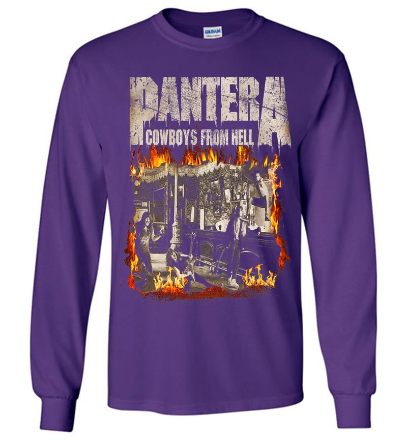 Inktee Store - Pantera Official Cowboys From Hell Cover Fire Premium Long Sleeve T-Shirt Image