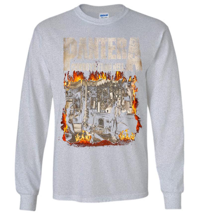 Inktee Store - Pantera Official Cowboys From Hell Cover Fire Premium Long Sleeve T-Shirt Image