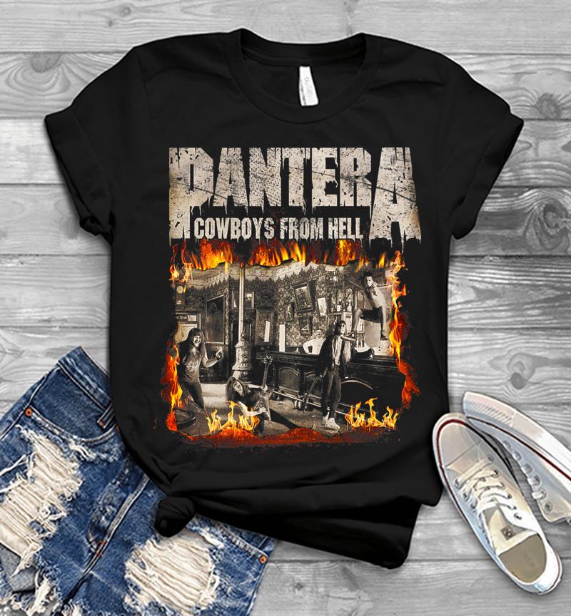 Pantera Official Cowboys From Hell Cover Fire Premium Mens T-shirt