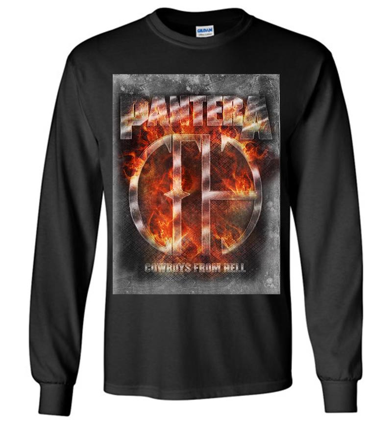 Pantera Official Cowboys From Hell Flame Long Sleeve T-shirt