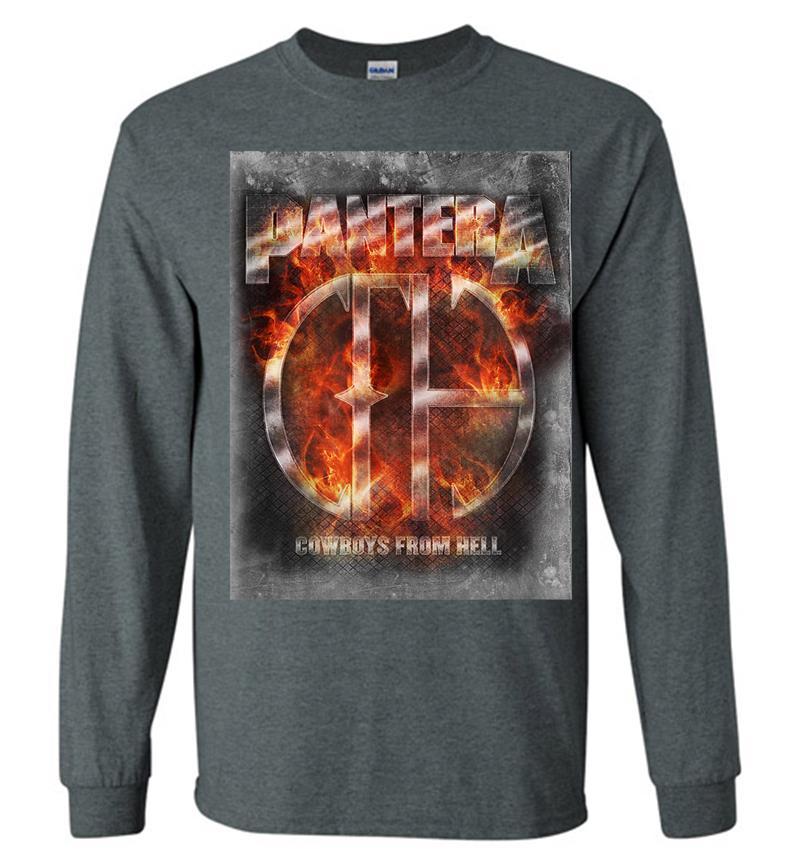 Inktee Store - Pantera Official Cowboys From Hell Flame Long Sleeve T-Shirt Image