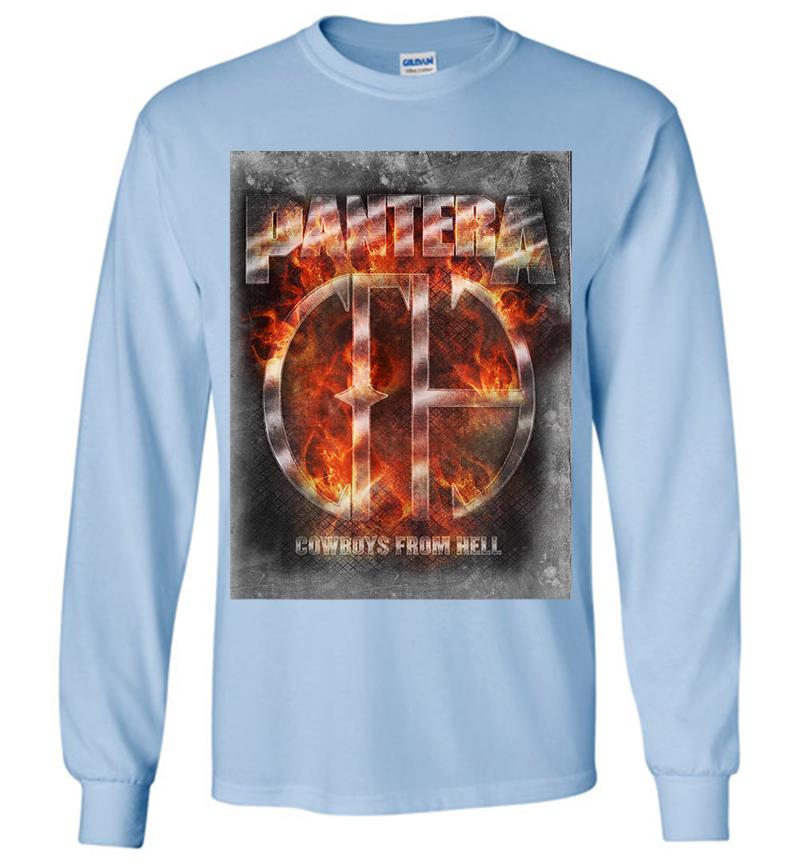 Inktee Store - Pantera Official Cowboys From Hell Flame Long Sleeve T-Shirt Image