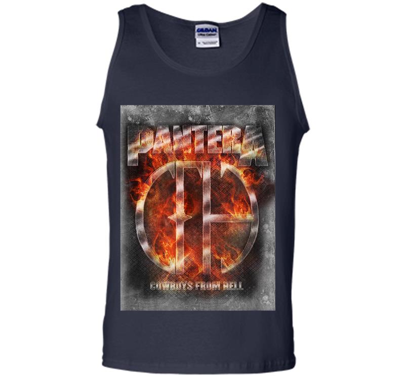 Inktee Store - Pantera Official Cowboys From Hell Flame Mens Tank Top Image