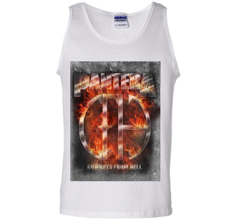 Inktee Store - Pantera Official Cowboys From Hell Flame Mens Tank Top Image