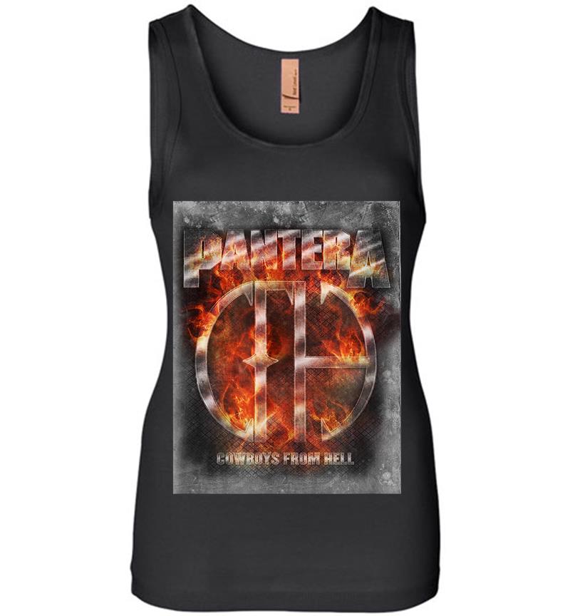 Pantera Official Cowboys From Hell Flame Womens Jersey Tank Top