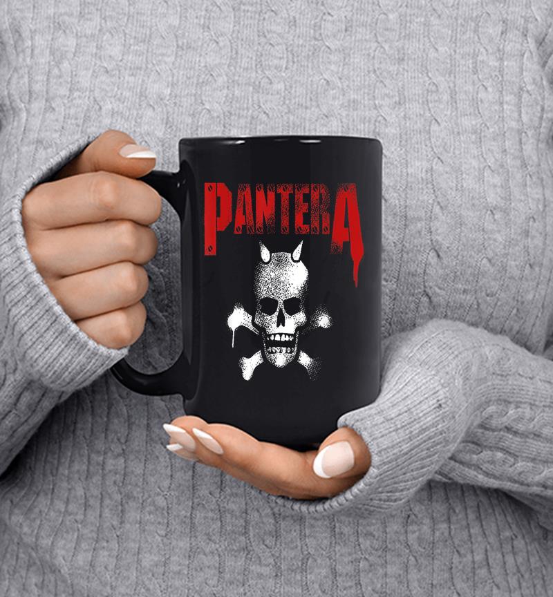 Pantera Official Horned Skull Stencil Mug
