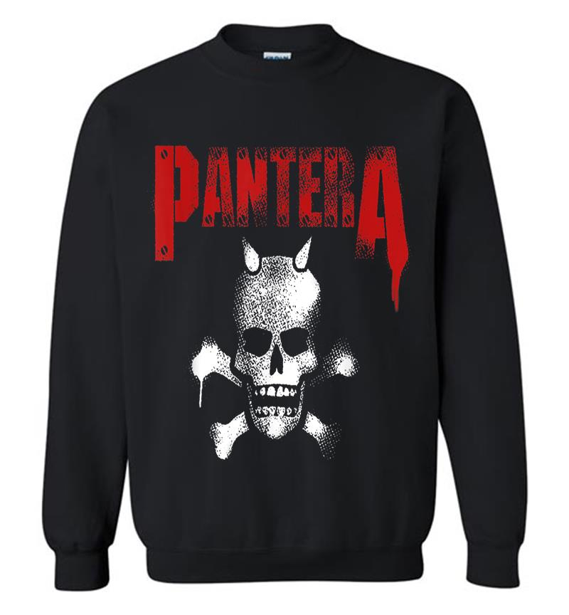 Pantera Official Horned Skull Stencil Sweatshirt