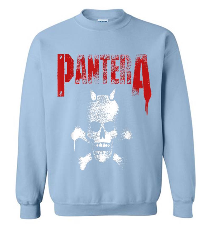 Inktee Store - Pantera Official Horned Skull Stencil Sweatshirt Image