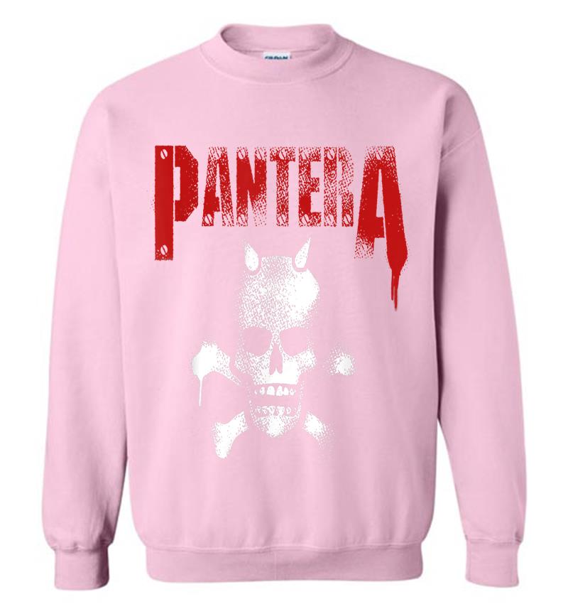 Inktee Store - Pantera Official Horned Skull Stencil Sweatshirt Image