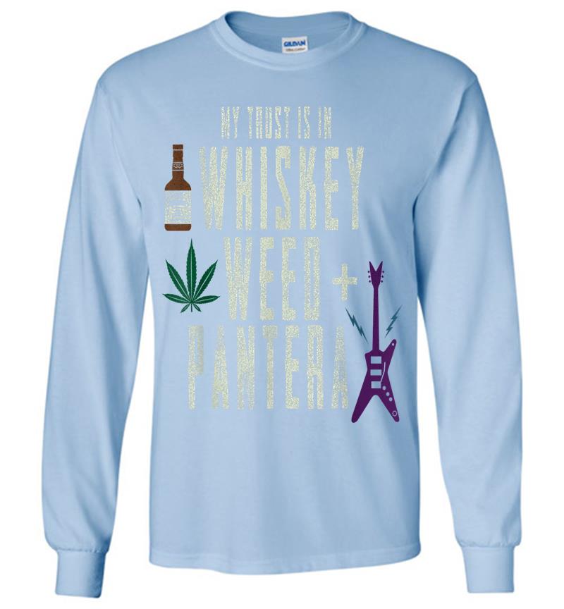 Inktee Store - Pantera Official Whiskey, Weed And Pantera Long Sleeve T-Shirt Image