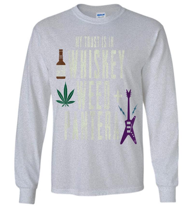 Inktee Store - Pantera Official Whiskey, Weed And Pantera Long Sleeve T-Shirt Image