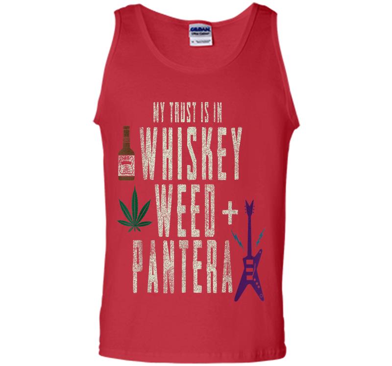 Inktee Store - Pantera Official Whiskey, Weed And Pantera Mens Tank Top Image
